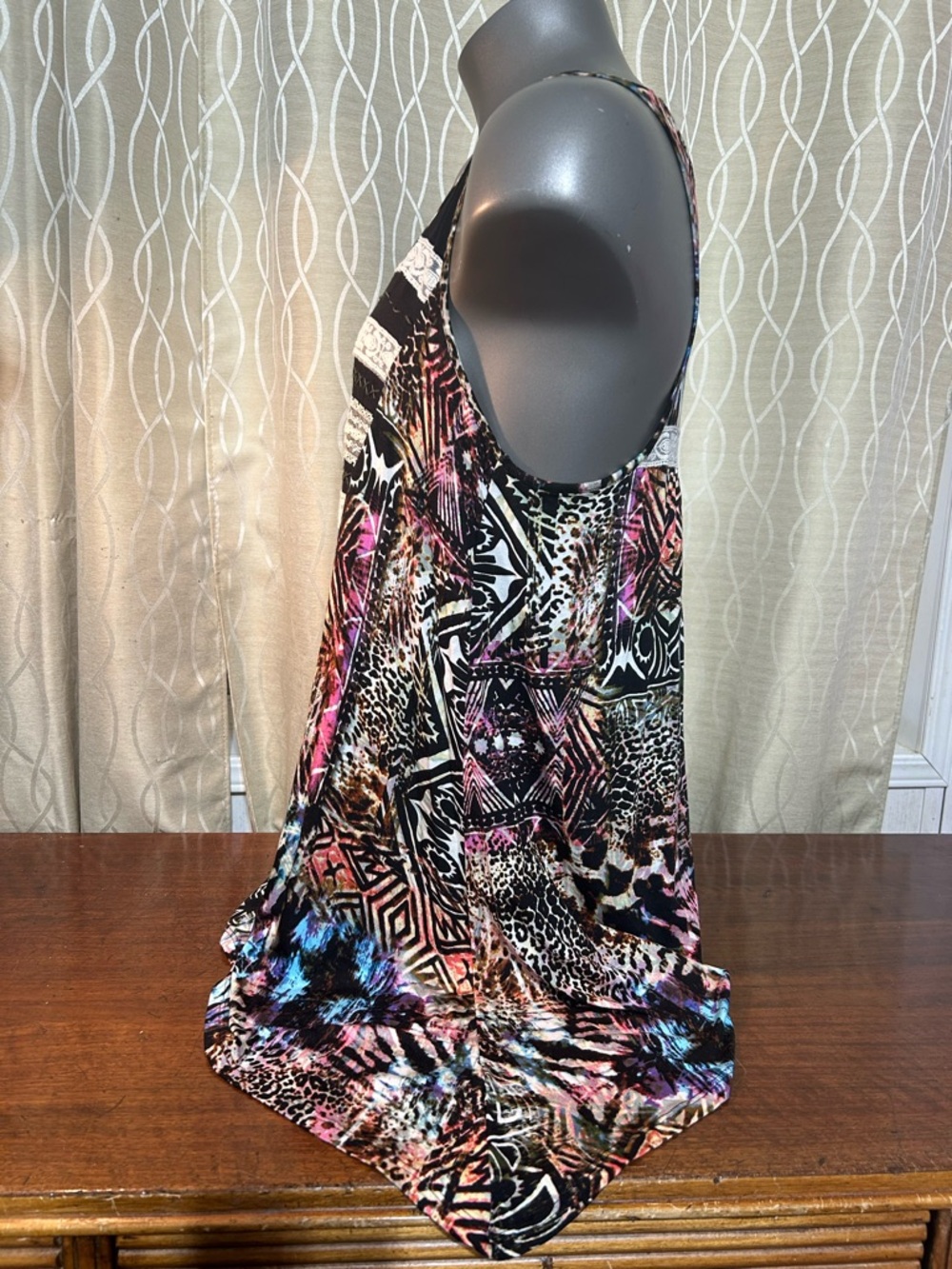 Cupio Black Multicolor Lace-Trim Sleeveless Top - Picture 5 of 9